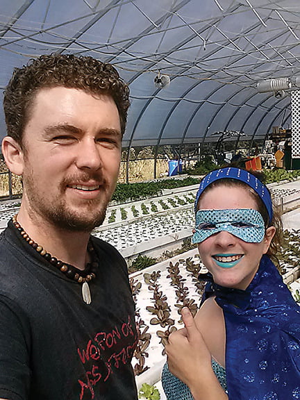 Raincoast Aquaponics founder Adrian Southern and water hero Flo.ÔÇö image credit: Submitted